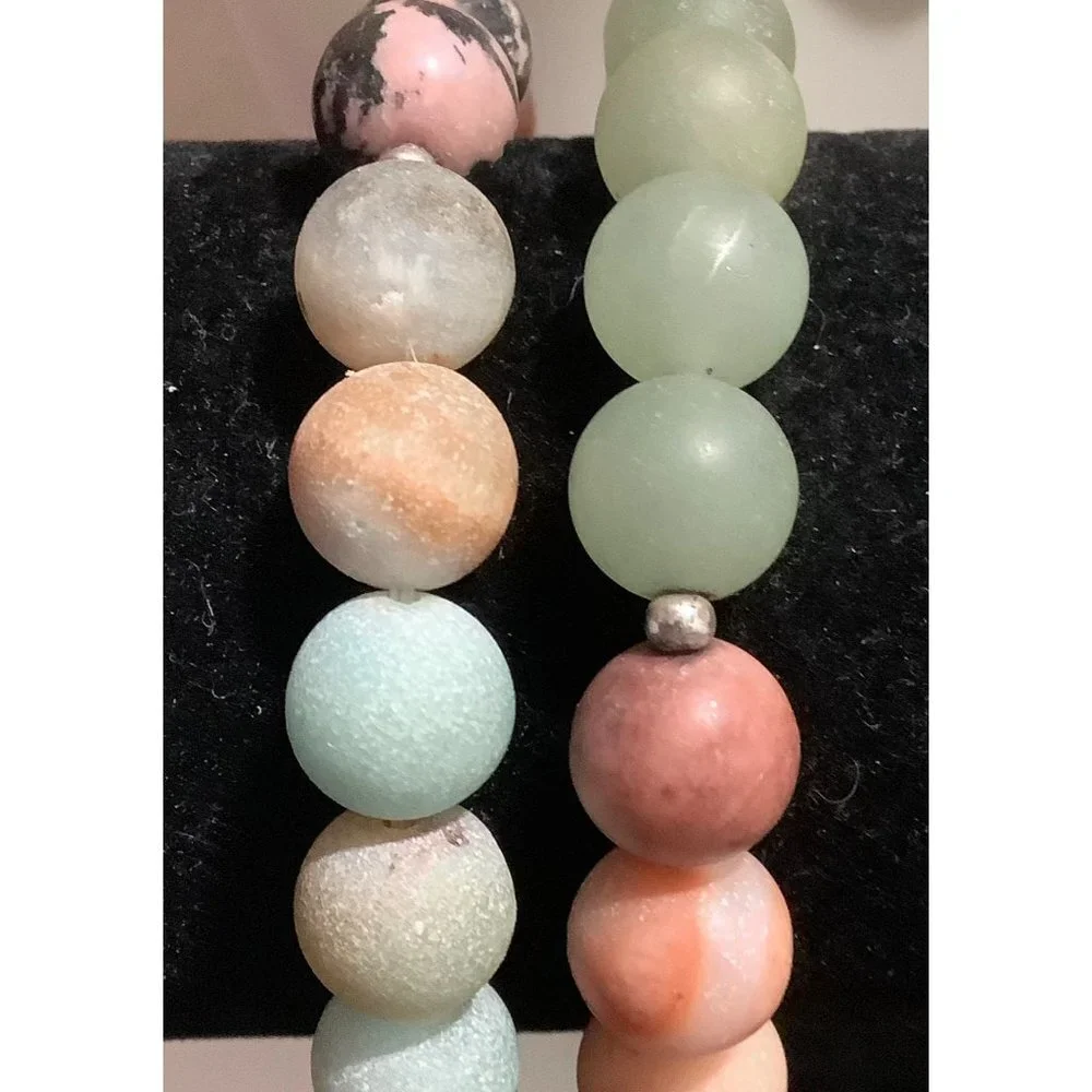 Set of Two Stone Bracelets -- 7.5